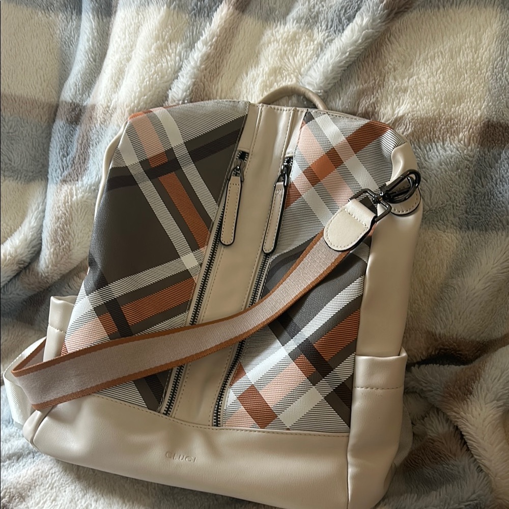 Elegant Beige and Brown Backpack